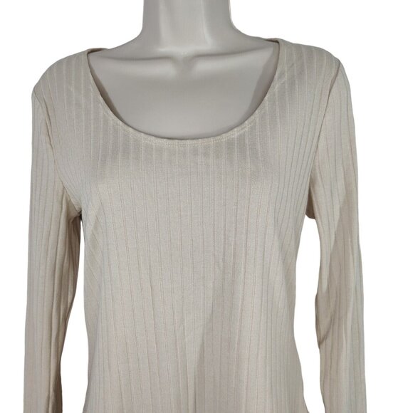 Forever 21 Tan Ribbed Knit Bodysuit Women Size XL Snap Crotch Long Sleeve NEW - Picture 2 of 7